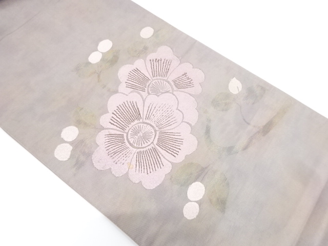 アンティーク　枝花模様織り出し袋帯（材料）